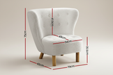 White Bouclé Accent Armchair