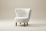 White Bouclé Accent Armchair