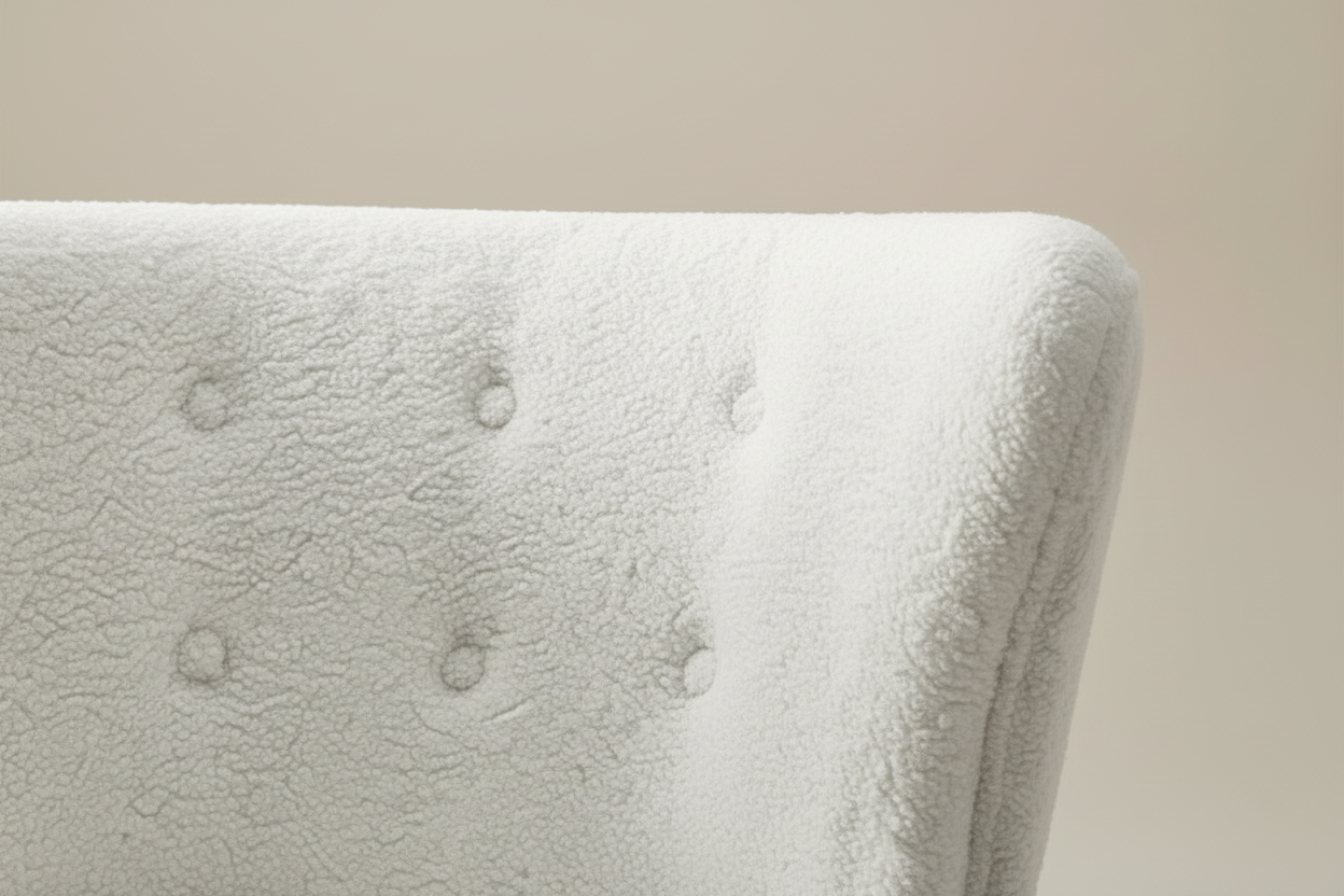White Bouclé Accent Armchair
