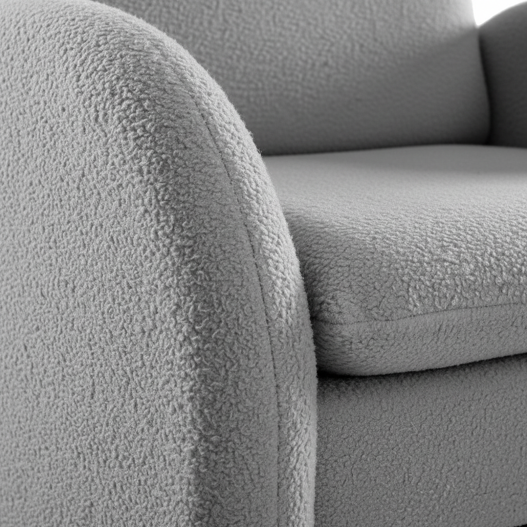 Grey Bouclé Tub Armchair