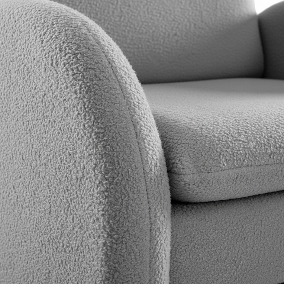 Grey Bouclé Tub Armchair