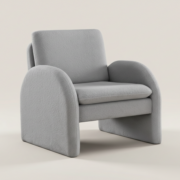 Grey Bouclé Tub Armchair