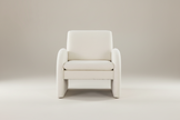 White Bouclé Tub Armchair