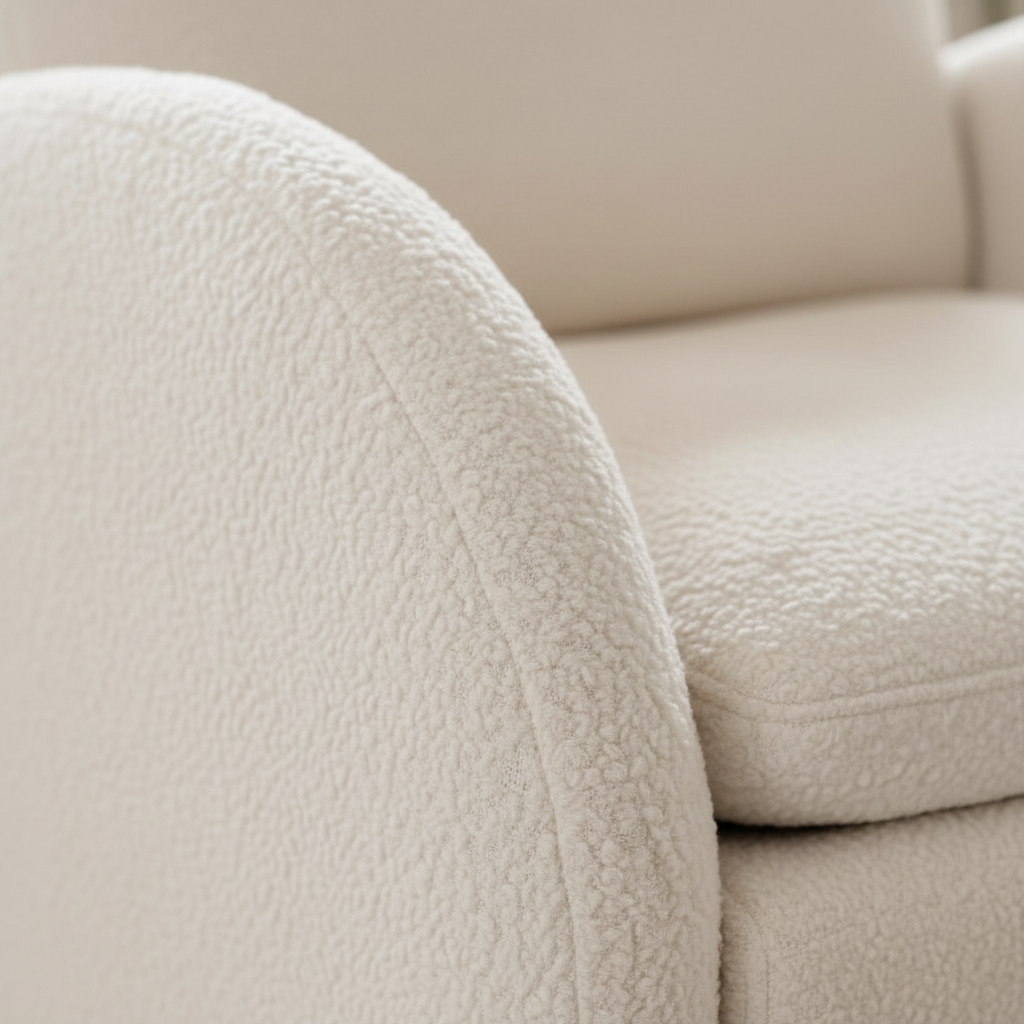White Bouclé Tub Armchair