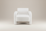 White Bouclé Lounge Armchair