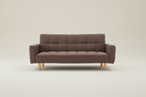 Brown 3-Seater Fabric Sofa Bed