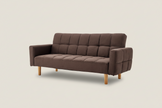 Brown 3-Seater Fabric Sofa Bed