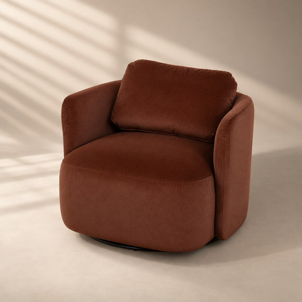 Amara Swivel Armchair – Burnt Brown