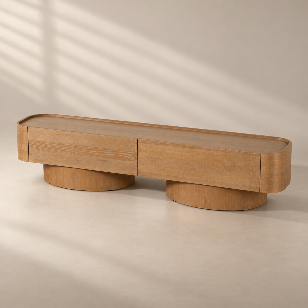 Elara 2.2m TV Entertainment Unit – Dusty Oak