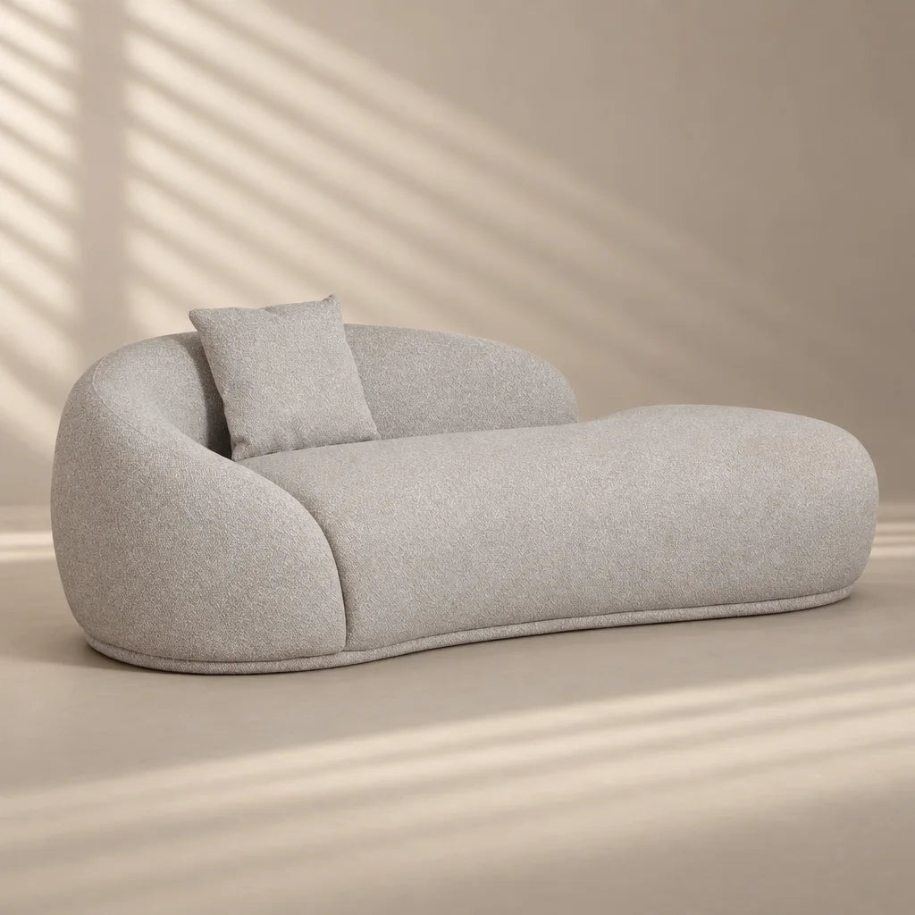 Elodie Curved 3-Seater Sofa – Clay Grey