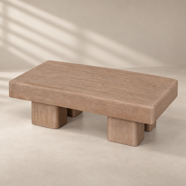 Arden Solid Mango Wood Coffee Table – Natural